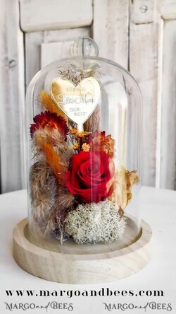 Geschenke zum Muttertag Glaskuppel mit Trockenblumen Glaskuppel mit Trockenblumen & Rose – Geschenkidee zum Muttertag4