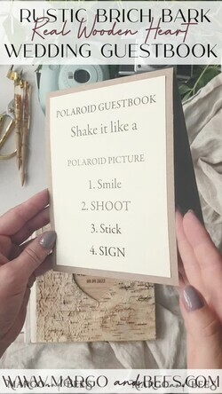 HOCHZEITS-GÄSTEBÜCHER Holzrustikale Gästebücher Benutzerdefiniertes Hochzeitsgästebuch, Holzalbum Boho Fotokabine graviertes Holzbuch Boho Sofortbildbuch6