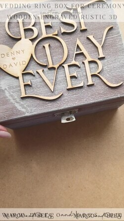RING BEARER BOXES & PILLOWS Epoxy Wedding rings Box Presoanlised wedding Ring box for 2 or 3 rings, wood wedding ring box  • rustic wedding rings box • real flowers in resin luxury ring box6