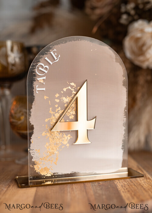 Gold mirror table numbers 2025