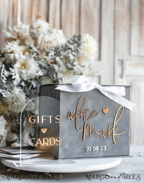 Card Box, Wedding Card Box with Lid, Spring Wedding Money