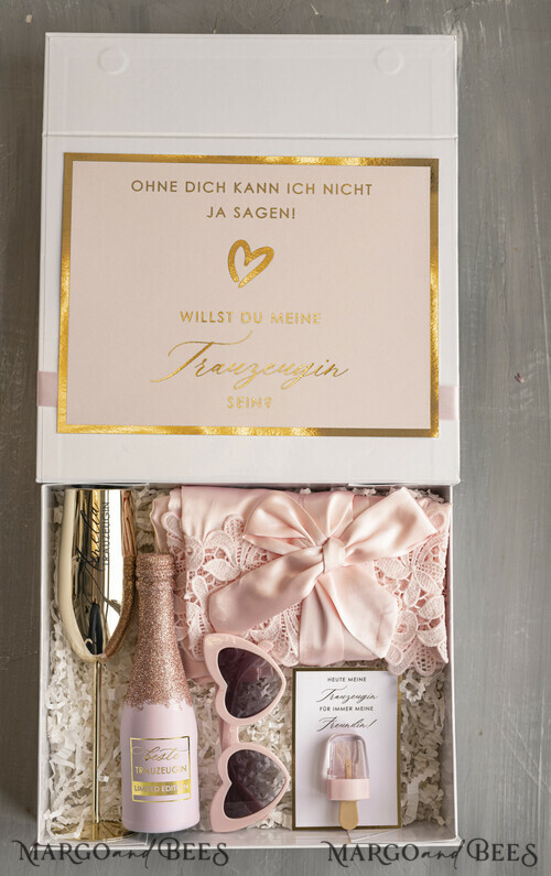 WLUSEAXI Brautjungfern-Antragsbox-Set – 10-teiliges Set Mit Karten Für Trauzeugin, Brautjungfern & Brautführerin In Terrakotta