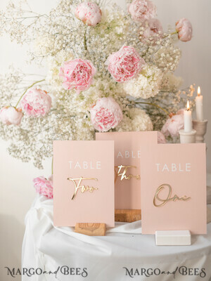 Acrylic table decor Numbers Wedding table numbers, Pink and Gold Table numbers,  Acrylic table numbers, Set of Table Numbers, Centerpieces Luxury Decorations, Wedding Table Numbers BpPXSet