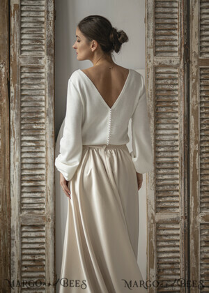  WEDDING BOLERO & SHRUGS Wedding Bolero Long Sleeve, Wedding Puff Sleeve Shrug, Bridal wedding Coverup,  Wedding Dress Topper, Bridal Capelet