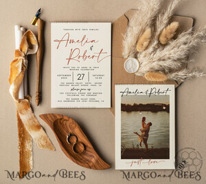  Hochzeits Einladung Download Moderne Hochzeits-Einladungsvorlage mit Foto, sofortiger Download druckbare Einladungen für den Heimdruck, einfaches Boho-Hochzeitseinladungskarten-Set