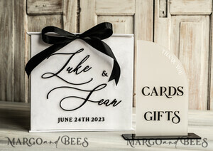  velvet card boxes Black & White Gift Card Box & Cards Gifts Sign Set, Velvet Classic wedding wishing well money gift card box, Personalized Wedding Card Box