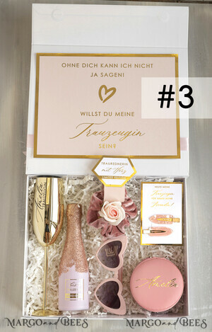  Trauzeugin Geschenk Fragen Box XXL Trauzeugin Geschenkfragen Box, Brautjungfer Trauzeuge, Möchtest Du meine Trauzeugin sein Box, Geschenkschachtel, Trauzeuge fragen