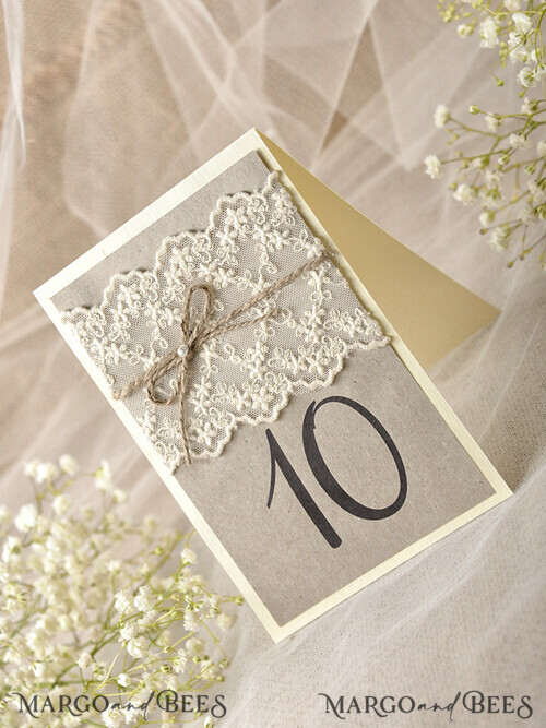 Rustic Eco Wedding Table Number with Burlap Twine, Natural Wedding ...