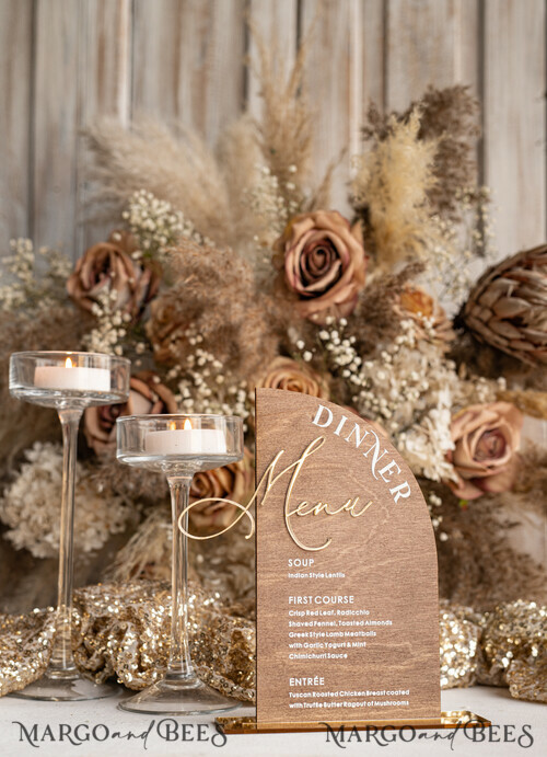 Rustic Wooden half Arch Dinner menu, Wood | Margo&Bees