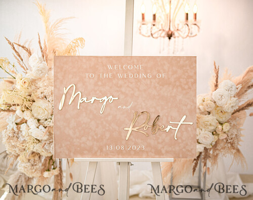 Luxury Velvet beige Wedding Welcome Sign | Margo&Bees