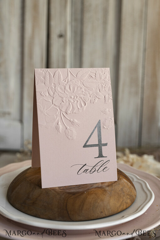 TABLE DECOR SIGNS romantic Romantic Dusty Blue Wedding Table Number With Stand, Simple Handmade Modern Floral Table Number, Minimalistic Elegant Stationery Table Décor With Flowers       