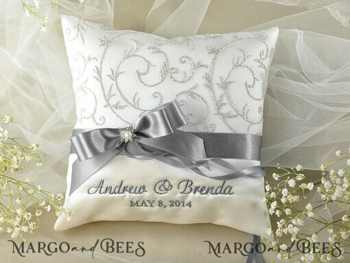 RING BEARER BOXES & PILLOWS Classic Ring Pillows Presonaised Ring Box for wedding bands, Handmade Lace Wedding Ring Pillow • Vintage Ring Bearer Pillow • Custom Glamour Ring Bearer