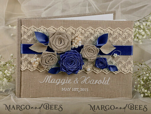 WEDDING GUEST BOOKS Rustic Burlap Linen PhotoBook Vintage Rustic Instant Photo Book Boho Burlap Instax Wedding Photo Guestbook