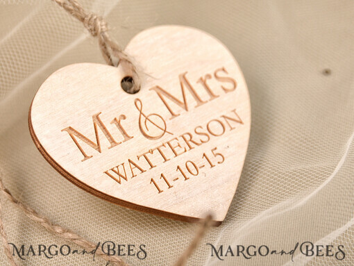 WEDDING FAVORS Wedding Favor Wood Tags romantic wedding favors, custom shape wooden tags