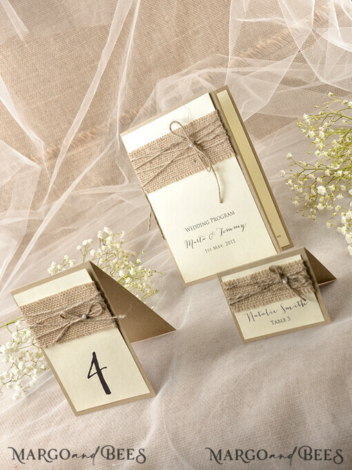 Custom Rustic Glam Wedding Menu, Bespoke Vintage Wedding