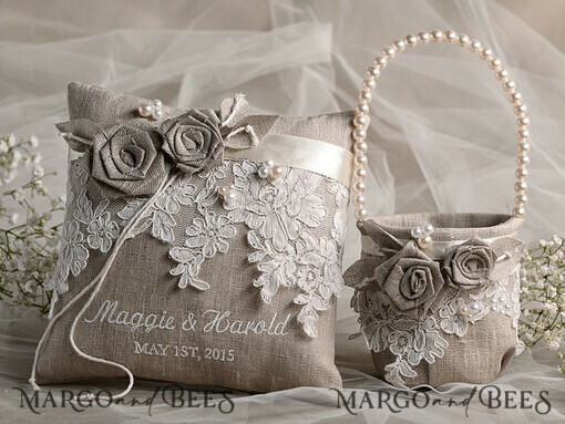 BASKET, PILLOWS & SHOES shabby chic pillow