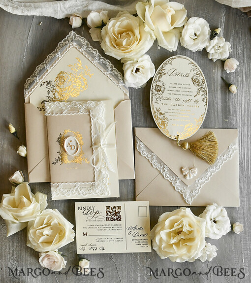WEDDING INVITATIONS vintage Spitze / rustikale Spitze 