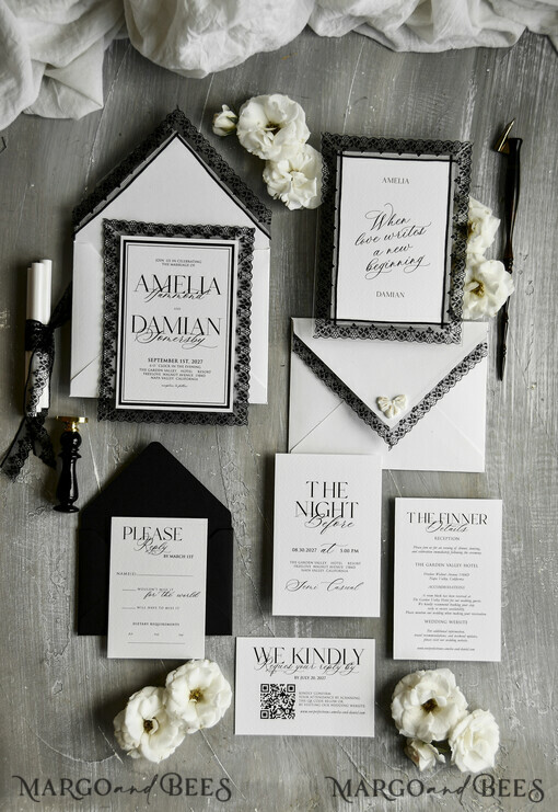 WEDDING INVITATIONS vintage Spitze / rustikale Spitze 