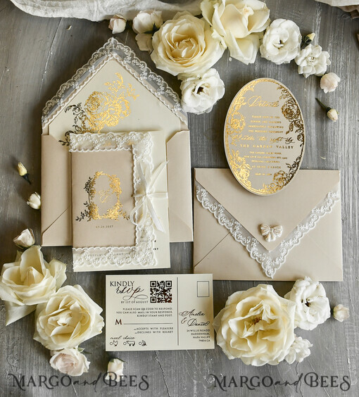 WEDDING INVITATIONS vintage Spitze / rustikale Spitze 