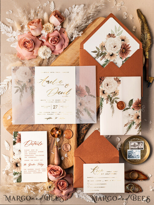 WEDDING INVITATIONS gold / rose gold / silver / glitter 