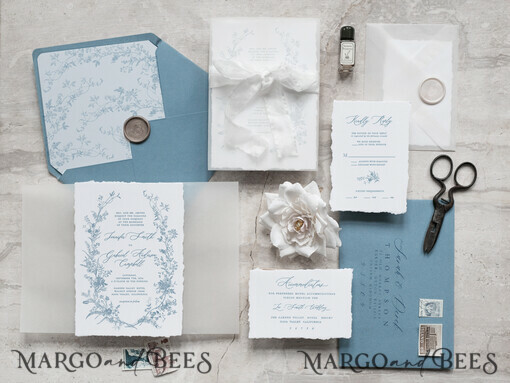 WEDDING INVITATIONS modern calligraphy / fine art Ivory Gold Wedding Invitation, Floral Wedding Invitation, Tuscany Italian Invitation suite, Wreath Monogram wedding invitation suite, Deckled Edge Invites, Torn Edge Wedding Invitations golden, Fine Art Wedding Invitation Suite, Deckled Edge Paper