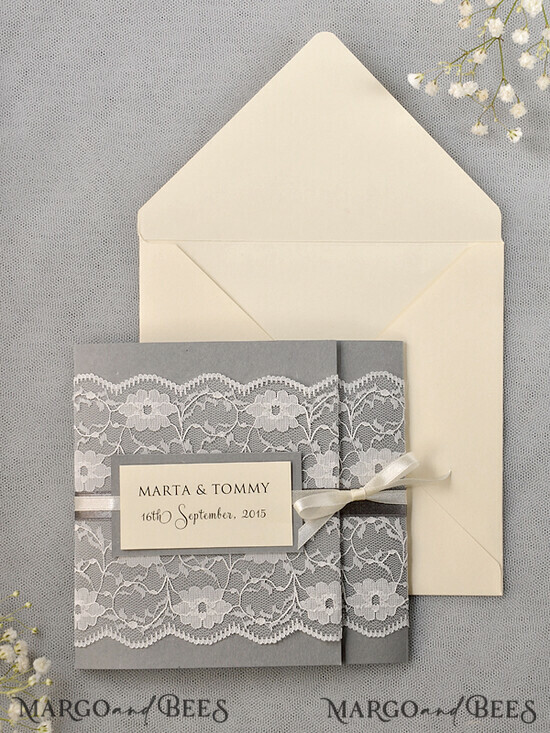 Wedding Invitations Vintage Lace Rustic Lace 3545