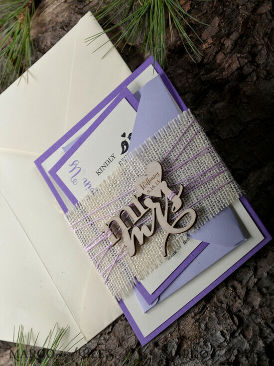 WEDDING INVITATIONS forest / Mountains / woodland theme Stylish wedding invitation, forest wooden stationery 49/wood/z