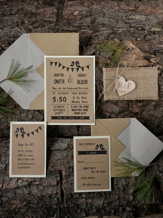 WEDDING INVITATIONS forest / Mountains / woodland theme Custom Wedding invitations, rustic barn invites 57/wood/z