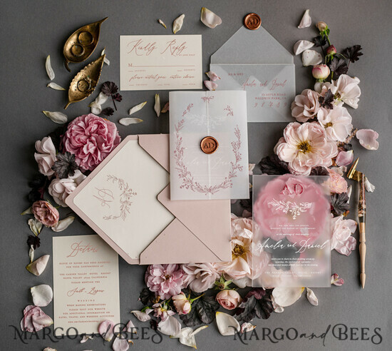 DL Vellum Transparent envelopes for invitations, Long handmade Envelopes  for Wedding cards