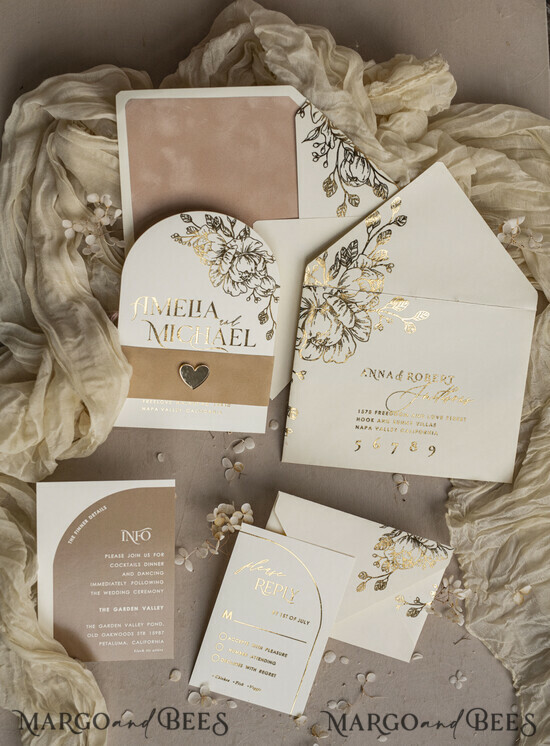 Luxury Gold Foil Wedding Invitations, Elegant Navy Blue Wedding Invitation  Suite, Glamour Golden Shine Wedding Cards, Bespoke Plexi Acrylic Wedding  Invites