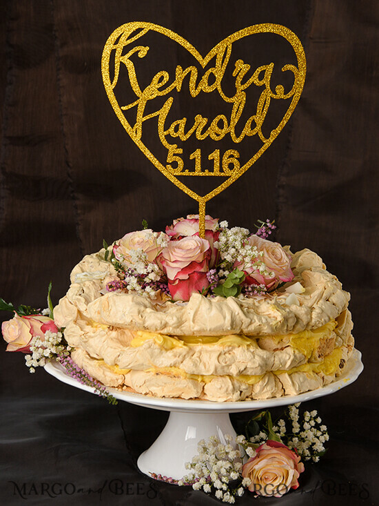 CAKE TOPPER glitter wedding cake topper, chick cake topper 10/gltt/CT