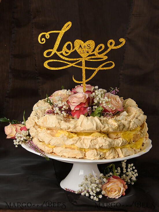 CAKE TOPPER glitter wedding cake topper, chick cake topper 14/gltt/CT