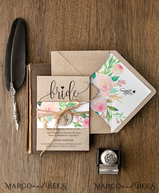 BRIDAL SHOWER INVITATIONS watercolor elegant 02/Wcg/BS