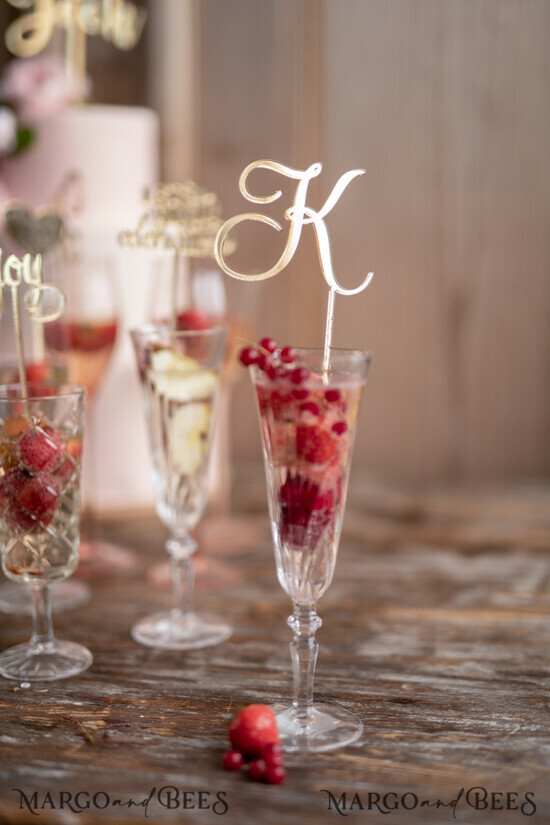 TORTENDEKORATION  
 Drink Toppers Topper, Getränkeetiketten 6/acrylo/ST