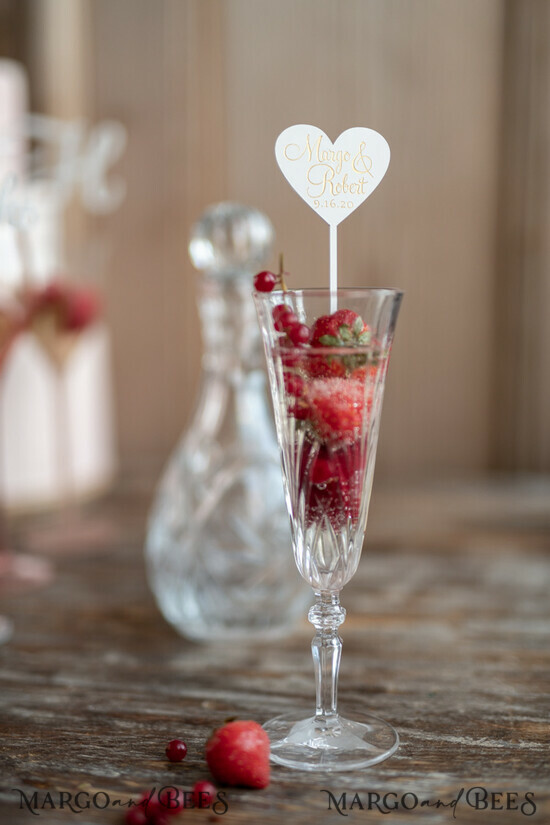 TORTENDEKORATION  
 Drink Toppers Hochzeitstorte Topper, Getränkebeschriftungen 10/acrylo/ST