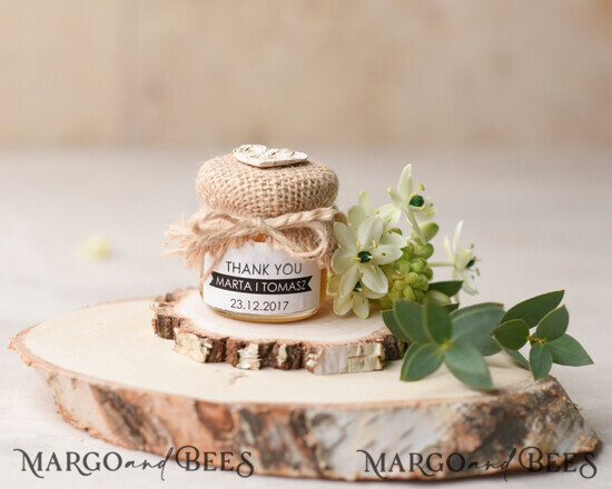 WEDDING FAVORS Wedding Favors Honey Jars Small Honey Jar Thank You Favor Personalized Rustic wedding gift  7/MD/MD