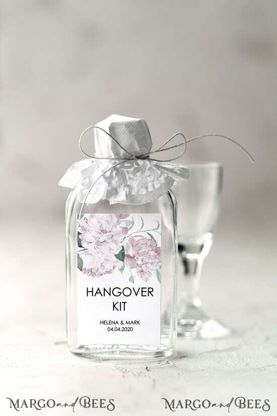 WEDDING FAVORS wedding hangover kits cute wedding favor cards, hangover kit bottle 8/kit/but