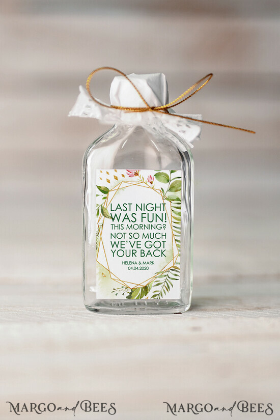 WEDDING FAVORS wedding hangover kits wedding Favors, small bottle hangover kit 4/kit/but
