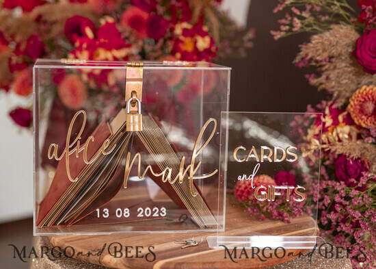 Sonceds Wedding Card Box Elegant DIY Card Reusable Personalized