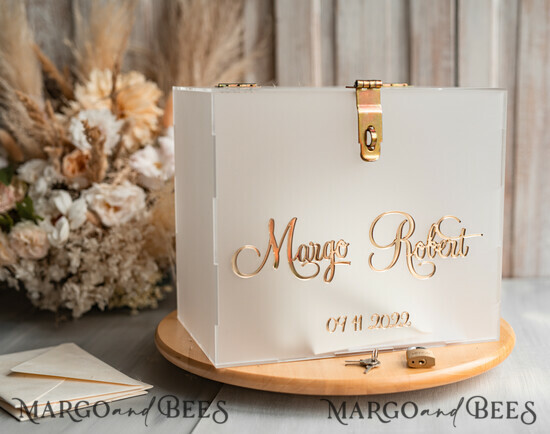 Gold Crystal Wedding Card Box, Card Holder, Wedding Box