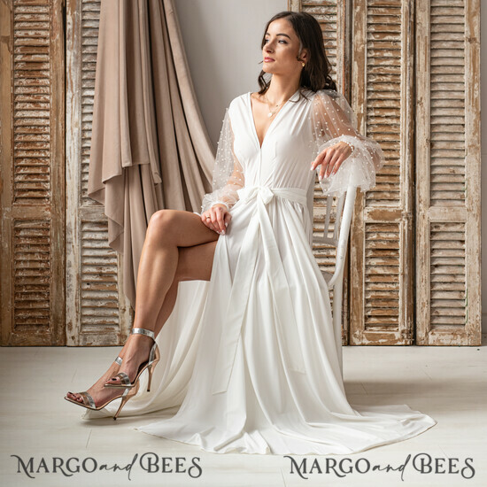 White Lace nightgown Silk satin for Bride, Bridal Slip, Honeymoon lingerie,  Bridal lingerie Bride nightgown