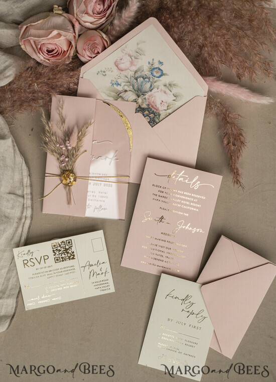 WEDDING INVITATIONS plexi acrylic mirror Blush Pink Clear Arched Wedding Invitations, Elegant Garden Wedding Cards, Nude Acrylic transparent  Wedding Invites,  Arch Plexi Wedding Invitation Suite 03/TbukGM/z