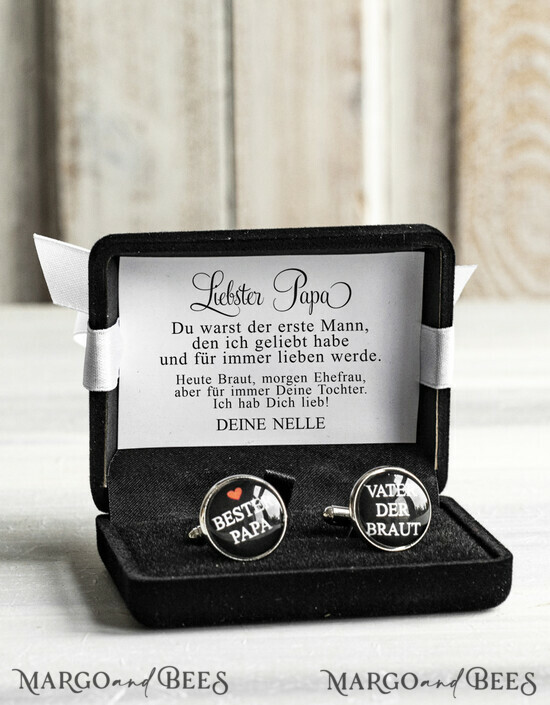 geschenk für die Eltern Papa, willst du mich zum Altar führen Manschettenknöpfe Vater der Braut 02/SpM/Bmde