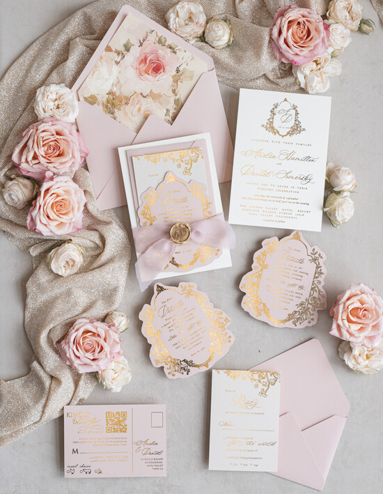 WEDDING INVITATIONS Vintage Baroque Vintage Baroque Wedding Invitation suite  Beige Golden Fine art Roses Wedding Invitations with rsvp Victorian wedding crest Chinoiserie Invites Royal Ornamental frame 11/BRque/z25