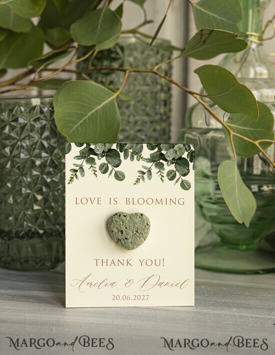 WEDDING FAVORS  Seeds of Love Wedding Favor gifts in bulk Personalized Seed Card With Plantable Seed Paper. let love grow Thank you gifts for guests 14/rser/SeedFG