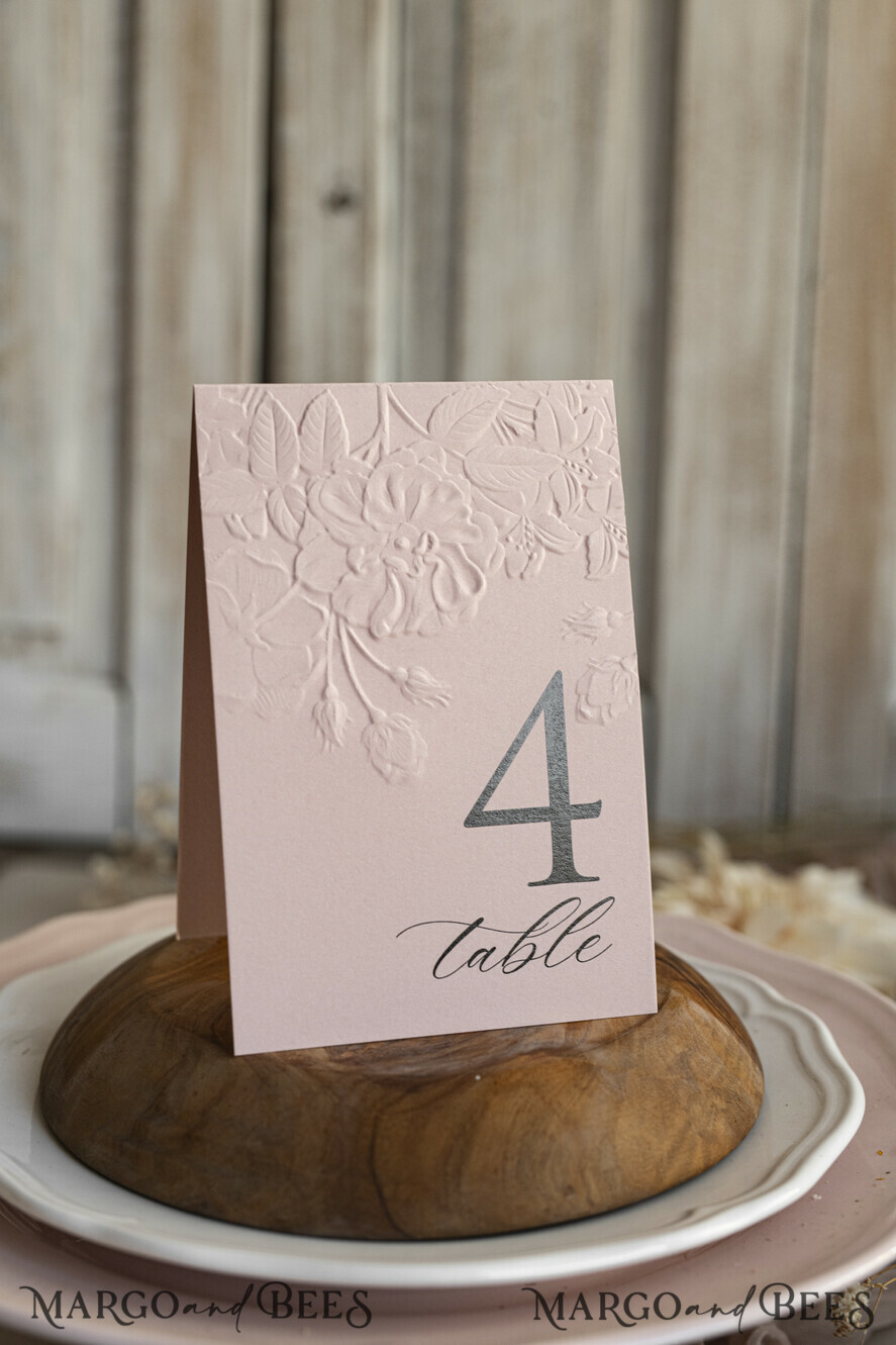 TABLE DECOR SIGNS romantic Romantic Dusty Blue Wedding Table Number With Stand, Simple Handmade Modern Floral Table Number, Minimalistic Elegant Stationery Table Décor With Flowers       