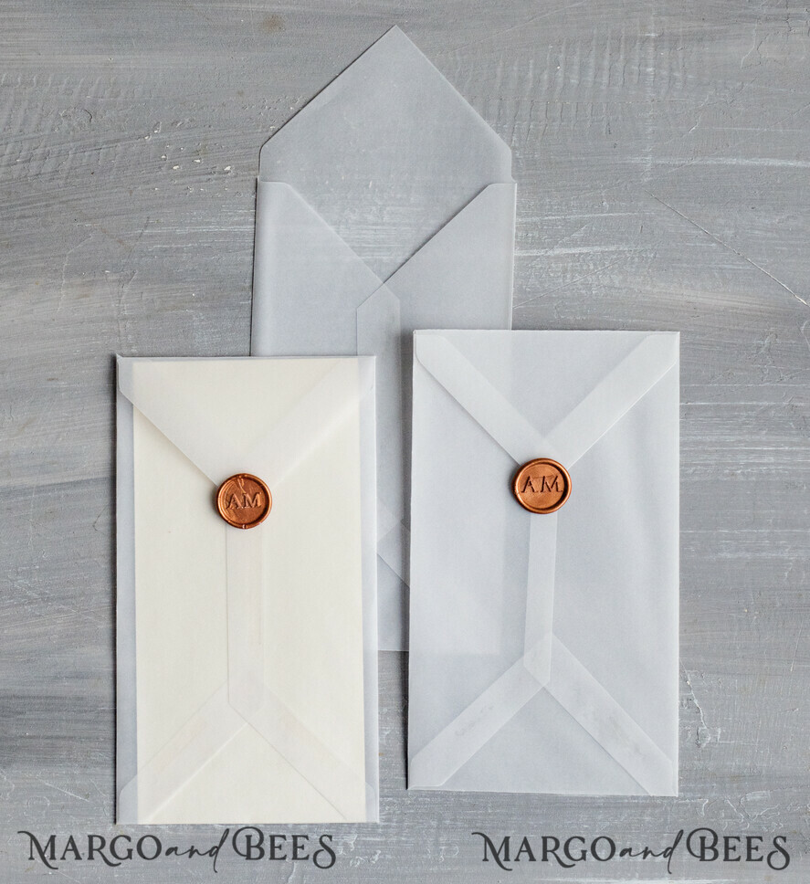 Personalized Vellum Envelopes Envelopes for Wedding Invitations, Greeting  Cards Custom Print Clear / Glassine Envelopes 