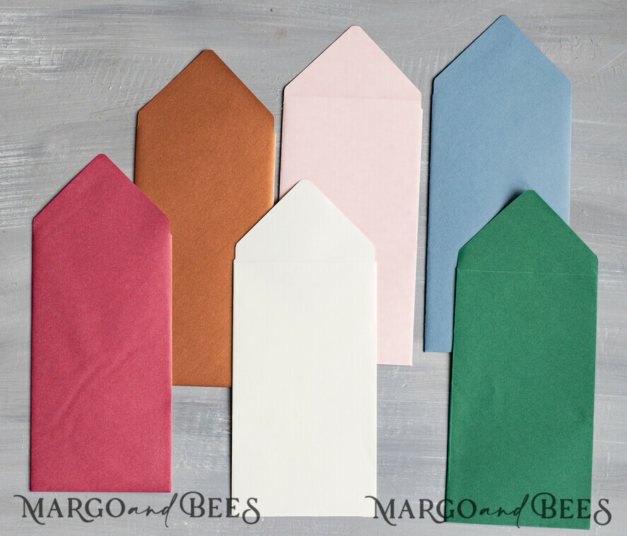 WEDDING INVITATIONS Velvet Envelopes  DL Long Envelopes Custom colors for invitations with velvet liners, a7 handmade  Envelopes with velvet liner for Wedding cards