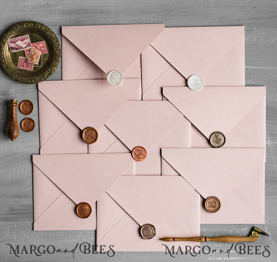 WEDDING INVITATIONS Velvet Envelopes  Blush Pink Handmade envelopes with Liner for invitations, handmade Craft Envelopes fo Wedding cards