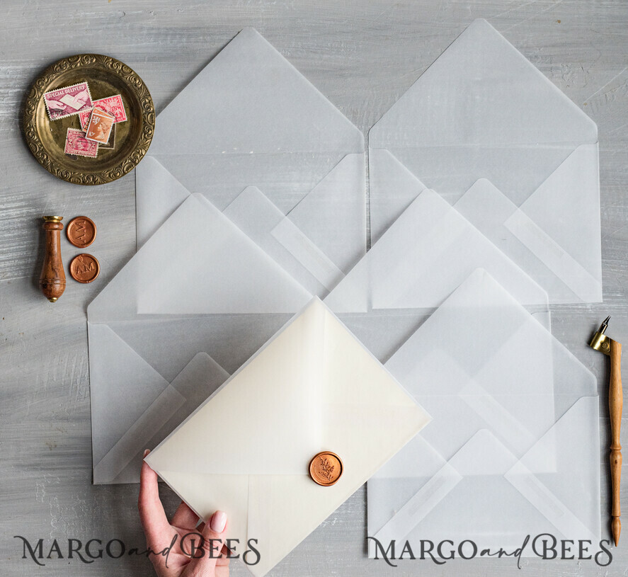 vellum Handmade envelopes transparent envelope for invitations